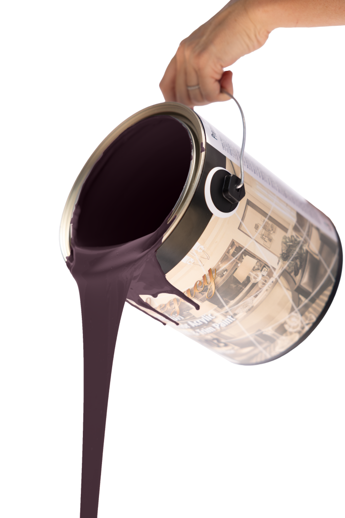 Can of legacy exterior paint in Grape Soda Color