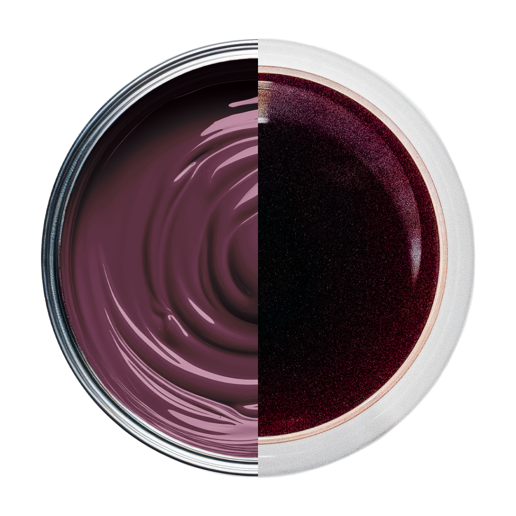 half can of grape soda paint and half glass of wine grape soda color
